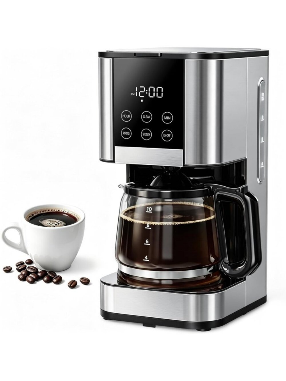 10-Cup Programmable Drip Coffee Maker | Regular & Strong Brew Options
